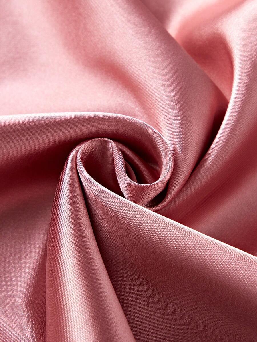 Women's spaghetti strap backless gentle and sweet solid color cross shoulder strap satin nightgown two colors Women's spaghetti strap backless gentle and sweet solid color cross shoulder strap satin nightgown two colors