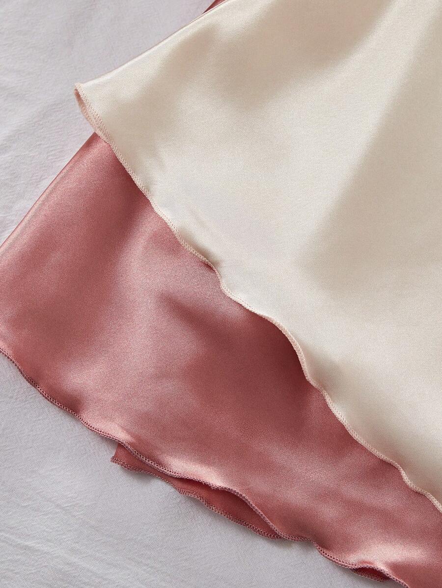 Women's spaghetti strap backless gentle and sweet solid color cross shoulder strap satin nightgown two colors Women's spaghetti strap backless gentle and sweet solid color cross shoulder strap satin nightgown two colors