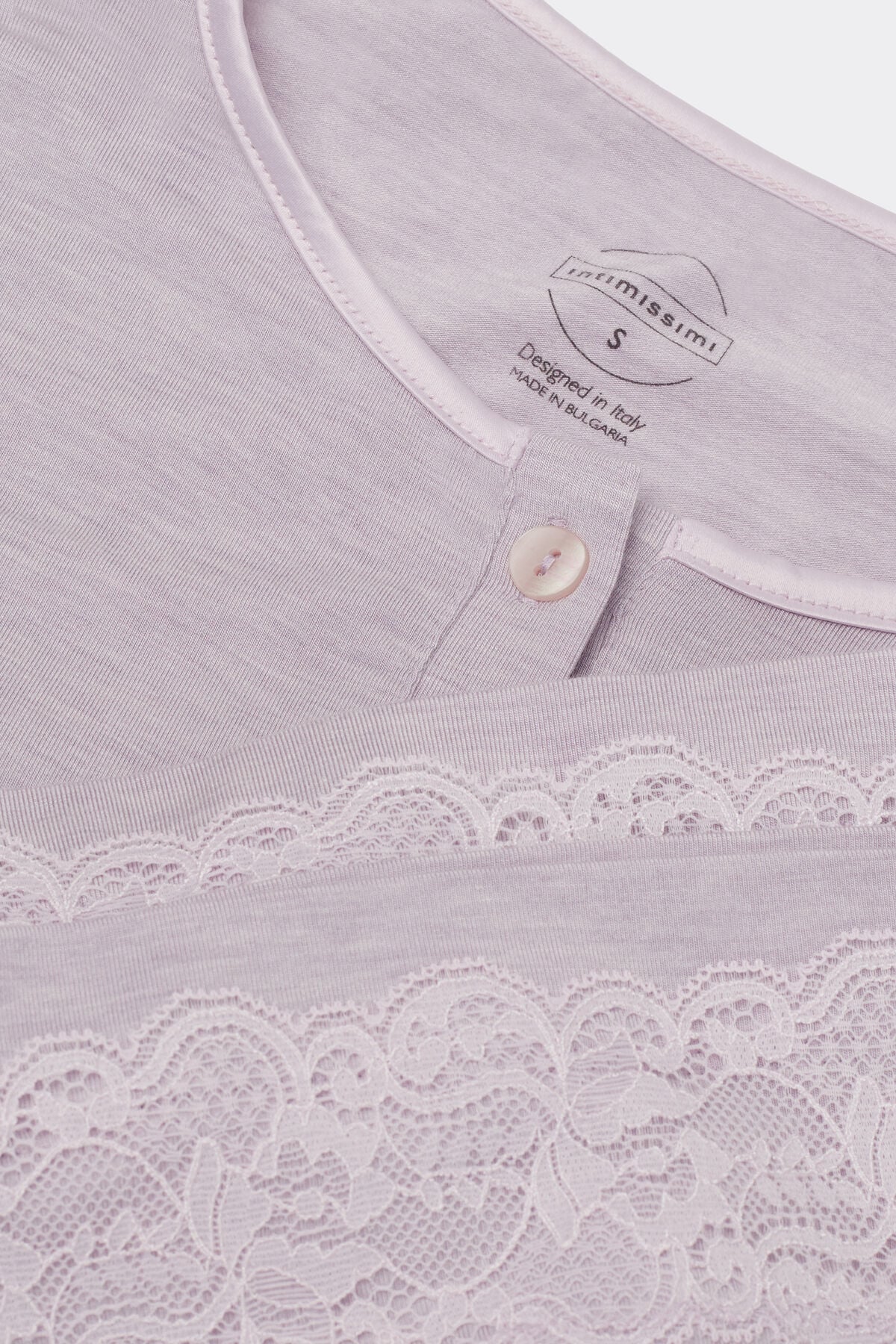 Lace Trim Button Up Full Length Pajamas in Modal Lace Trim Button Up Full Length Pajamas in Modal