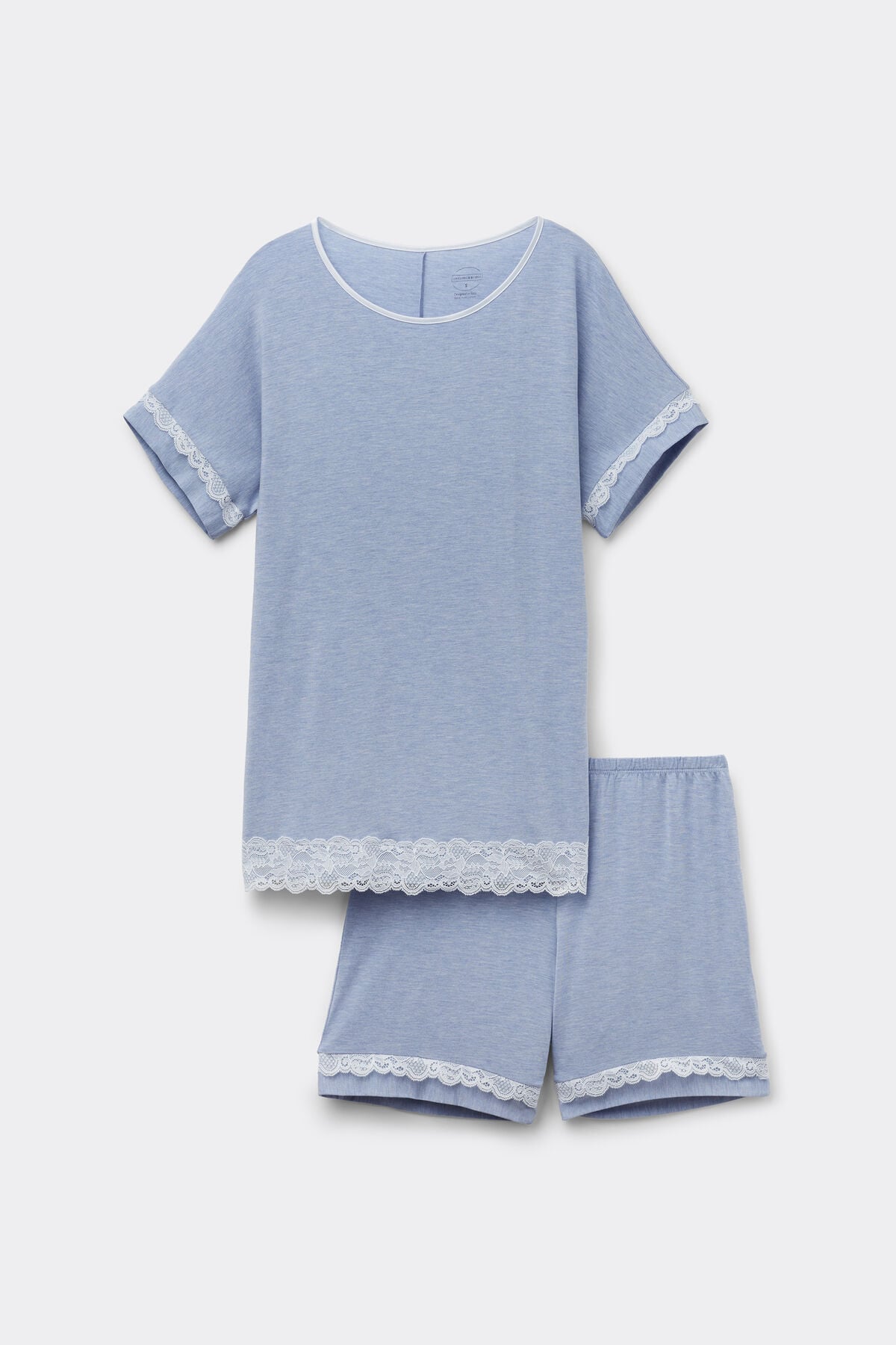 Lace Trim Short Pajamas in Modal Lace Trim Short Pajamas in Modal